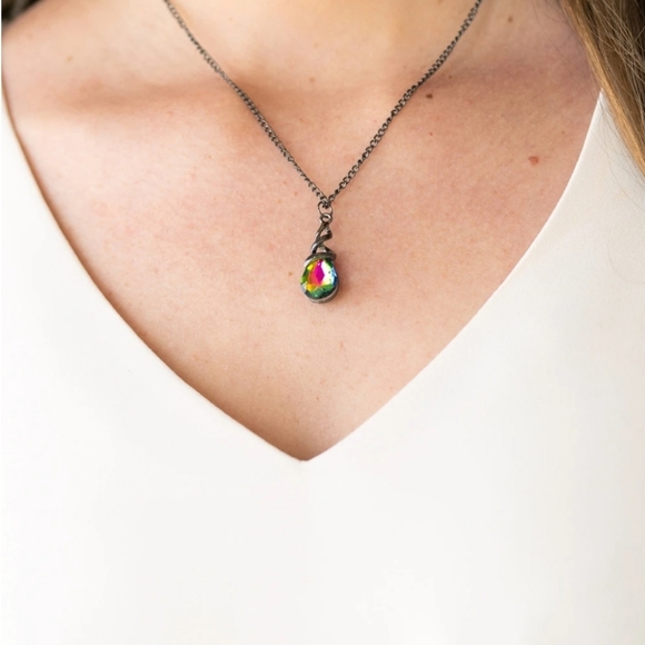 💥 3 pc Papparazi Oil Spill Timeless Trinket Neckl - Picture 5 of 11